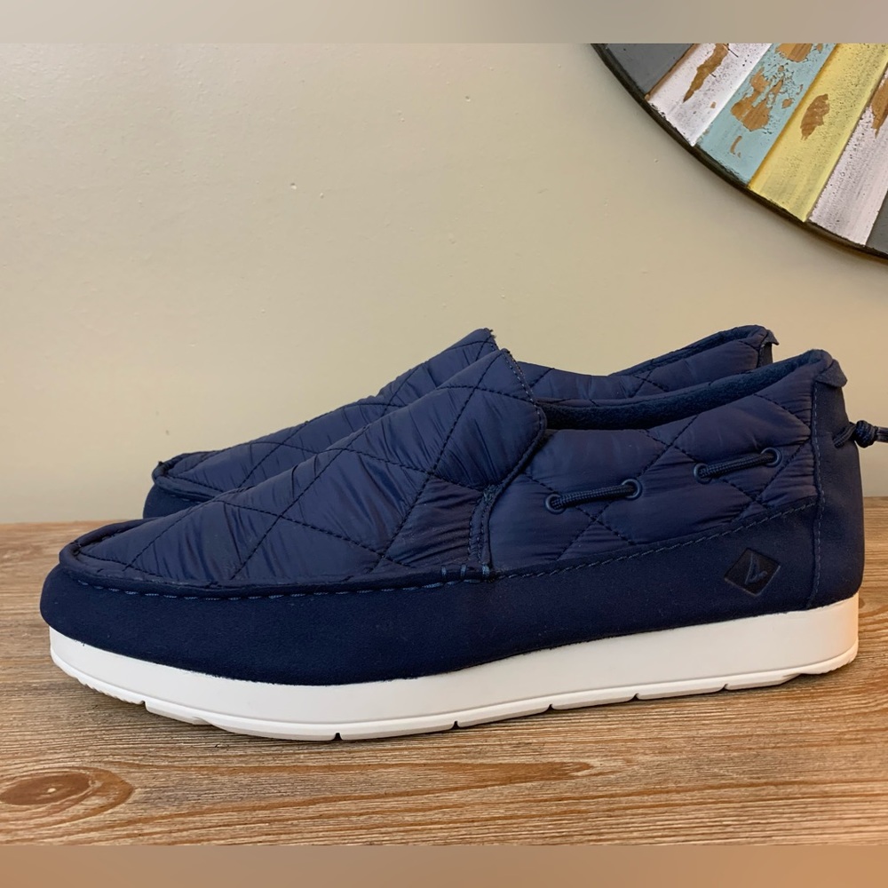 Sperry Moc-Sider Slip-On Sneaker Blue Quilted Size 13